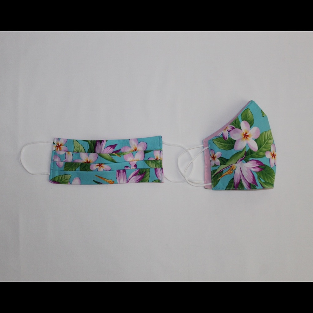 Pink Plumeria Triple Layer Face Mask